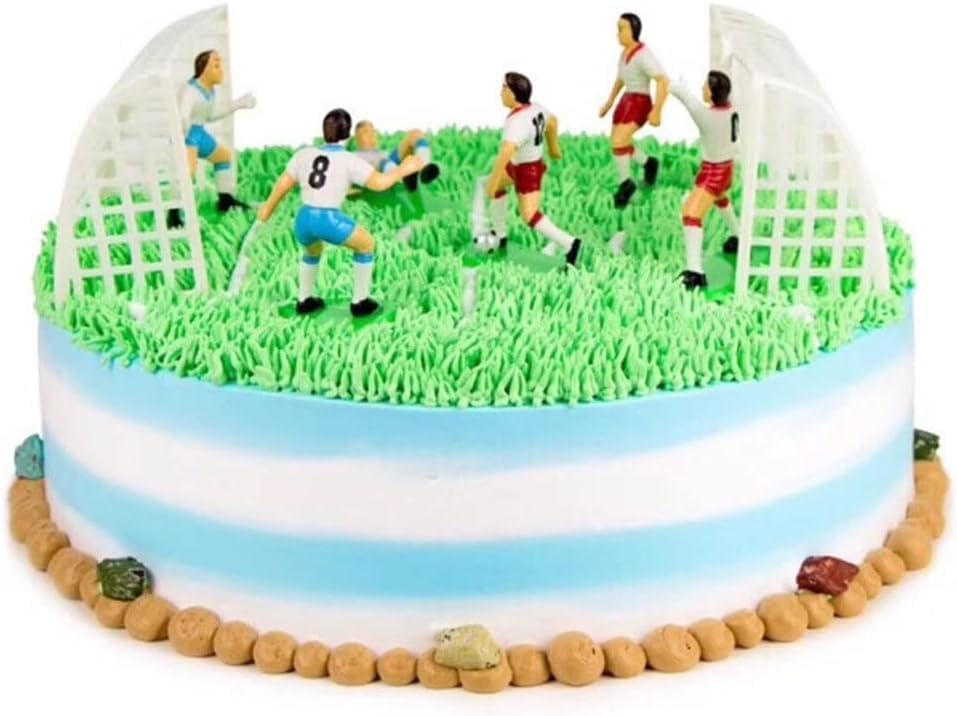 Green Football/Soccer Toppers for Cake and Cupcakes Cake Decorating Ornaments Set of 9 Attractive Processed Cupcake Toppers Frosting, Icing and Decorations