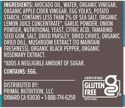 Primal Kitchen Ranch Salad Dressing & Marinade made with Avocado Oil, Whole30 Approved, Paleo Friendly, and Keto Certified, 8 Fluid Ounces