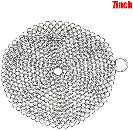 VALINK Cast Iron Skillet Cleaner, Stainless Steel Cast Iron Cleaner Scrubber for All Types of Skillet Griddles Cast Iron Pans Grills Dutch Ovens