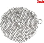VALINK Cast Iron Skillet Cleaner, Stainless Steel Cast Iron Cleaner Scrubber for All Types of Skillet Griddles Cast Iron Pans Grills Dutch Ovens