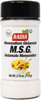 Badia MSG Seasoning, 2.75 oz - Monosodium Glutamate, Flavor Enhancer for Beef, Poultry, Stir-Fries, Vegetables