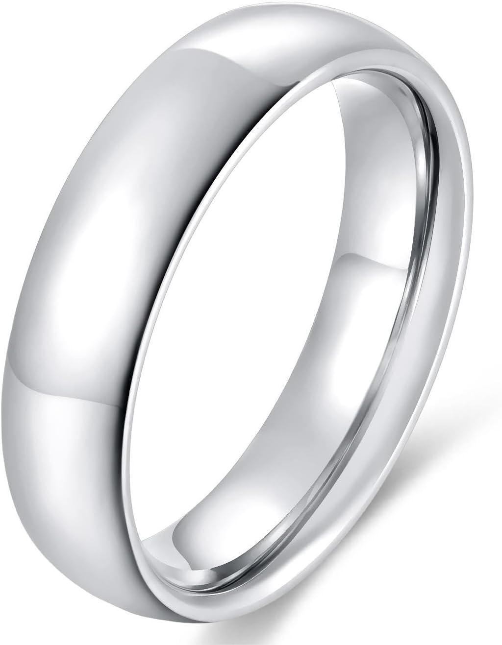 4mm 6mm Stainless Steel Ring Plain Dome High Polished Wedding Band Comfort Fit Size 4-12