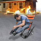 Portable Folding Stair Chair, 350lbs Capacity Emergency Evacuation Wheelchair, Track Design, Adjustable Headrest & Belts, No Assembly, Aluminum Alloy for Fire Ambulance Hospital Home (Orange)