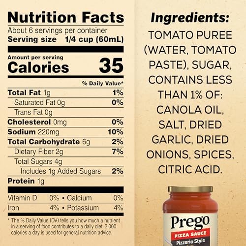 Prego Pizzeria Style Pizza Sauce, 14 oz Jar