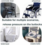 Bedside Soft Commode seat Cushion, Thick Pad PU Cover with Fixing Straps for Commode Chair, Washable Toilet Seat Cushion Warmer for Elderly Adults