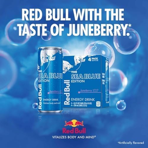 Red Bull Sea Blue Edition Energy Drink, 8.4 Fl Oz Can, 24 Pack