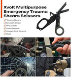 Trauma Shears Foldable Tactical Scissors - 6-in-1 Heavy Duty Emergency Response Folding Shear for Nurses Medical Outdoor Camping Rescue - Stainless Steel Multi-Tool Survival Shears with Holster