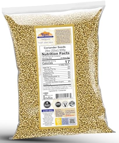 Rani Coriander (Dhania) Seeds Whole, Indian Spice 32oz (2lbs) 908g ~ All Natural | Gluten Friendly | NON-GMO | Vegan | Indian Origin