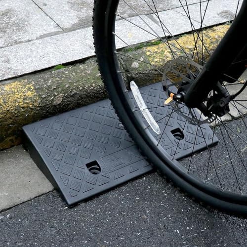 2.7-5" High Curb Ramp, Portable Lightweight Plastic Threshold Ramp, Car Ramp Kerb Ramp for Driveway, Loading Dock, Sidewalk, Scooter, Bike, Motorcycle(Black,Height 11cm/4.3inch)