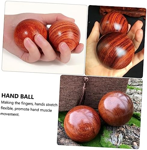 2pcs Solid Wood Massage Ball Stress Hand Massagers Spiritual Baoding Balls Baoding Balls Chinese Baoding Fitness Chinese Balls for Stress Hand Balls Sole of Foot