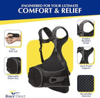 TLSO Thoracic Full Back Brace - Medical Grade Spinal Support for Kyphosis, Scoliosis, Compression Fractures & Post-Surgical Care PDAC L0456/L0457 - Universal Fit 23-50″