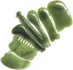 7pcs Gua Sha Massage Tool Set, Resin Guasha Tool for Face, Back & Neck, Relax Muscles & Release Stress - Mother's Day Gift, Green