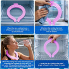 Neck Cooling Tube - Reusable Ice Neck Cooler, Wearable Cooling Neck Wrap for Personal Cooling Relief, PCM Cooling Device for Hot Flashes, Summer Heat, Outdoor Sports, Work & Travel(Rose)