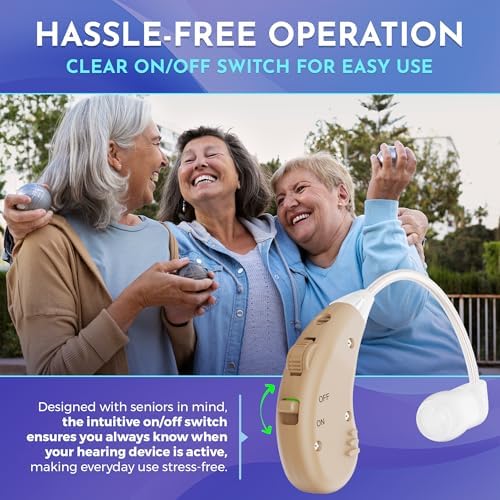 Digital Hearing Amplifier - (Pair of 2) Noise Cancelling with One Touch Volume Control, No Programming Required, Near-Invisible Behind The Ear, Upgraded 2019 Design & Rechargeable USB Dock by MEDca