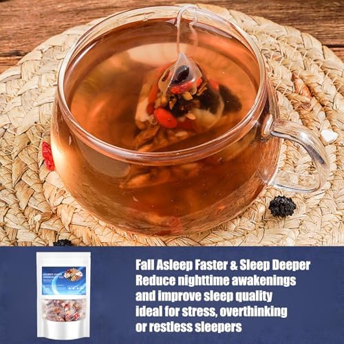 Ziziphus Sleep Tea(Sour Jujube Seed), Caffeine-Free Calming Herbal Blend, Herbal Sleeping Tea Bags With Sour Jujube Seed, Lily, Poria, Jujubes, Barley, Mulbery (30bags)