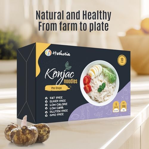 Hethstia Shirataki Noodle, Vegan Pho Konjac Noodle Ready to Eat Plant-Based Vietnamese Low Carb Konjac Noodle Pho, Low Calorie, Keto, Gluten-Free, Sugar-Free, Non-GMO, Healthy Meal & Holiday Gift