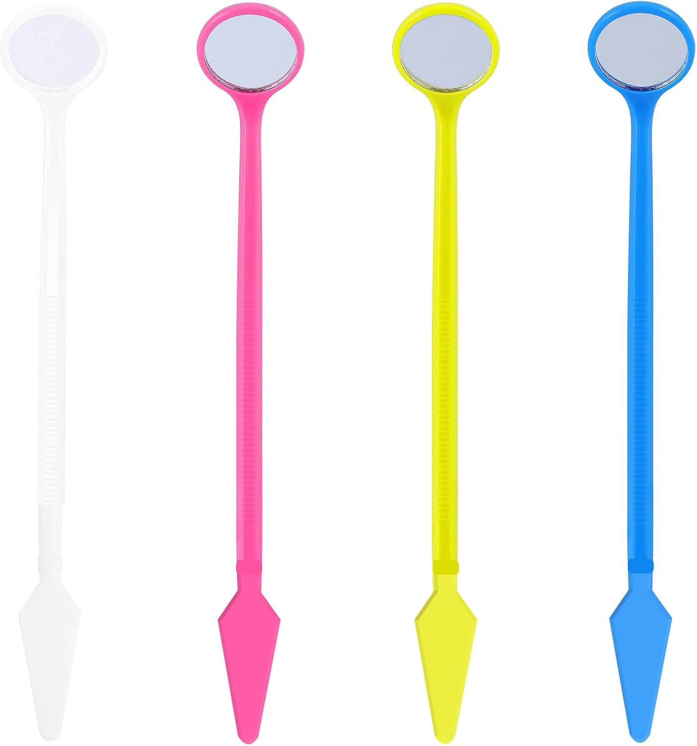 40 Pieces Plastic Dental Mirror for Teeth Inspection, Disposable Mouth Mirror Curve Angle Dentist Instrument Oral Care Tool