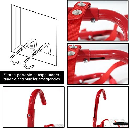 Fire Escape Ladder 5&6 Story Portable Emergency Escape Ladder 50ft with Anti-Slip Rungs