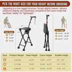 HZZEDNG-Hold 400 lbs Folding Canes with Seat, Allows Durability While Walking and Convenience for Sitting, Aluminum Portable Anti-Slip Cane Seat, Height-Adjustable Walking Cane