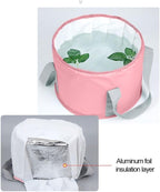 Collapsible Bucket for Soaking Feet, Portable Travel Foot Bath Tub, Foot Soaking Bath Basin Portable, Collapsible Organizer for Laundry, Clothes, Travel and Home, Pink