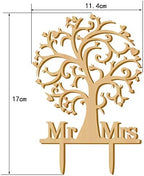 Mr and Mrs Cake Toppers Bride and Groom Rustic Wood Tree Wedding Aniversary Party Engagement Decoration