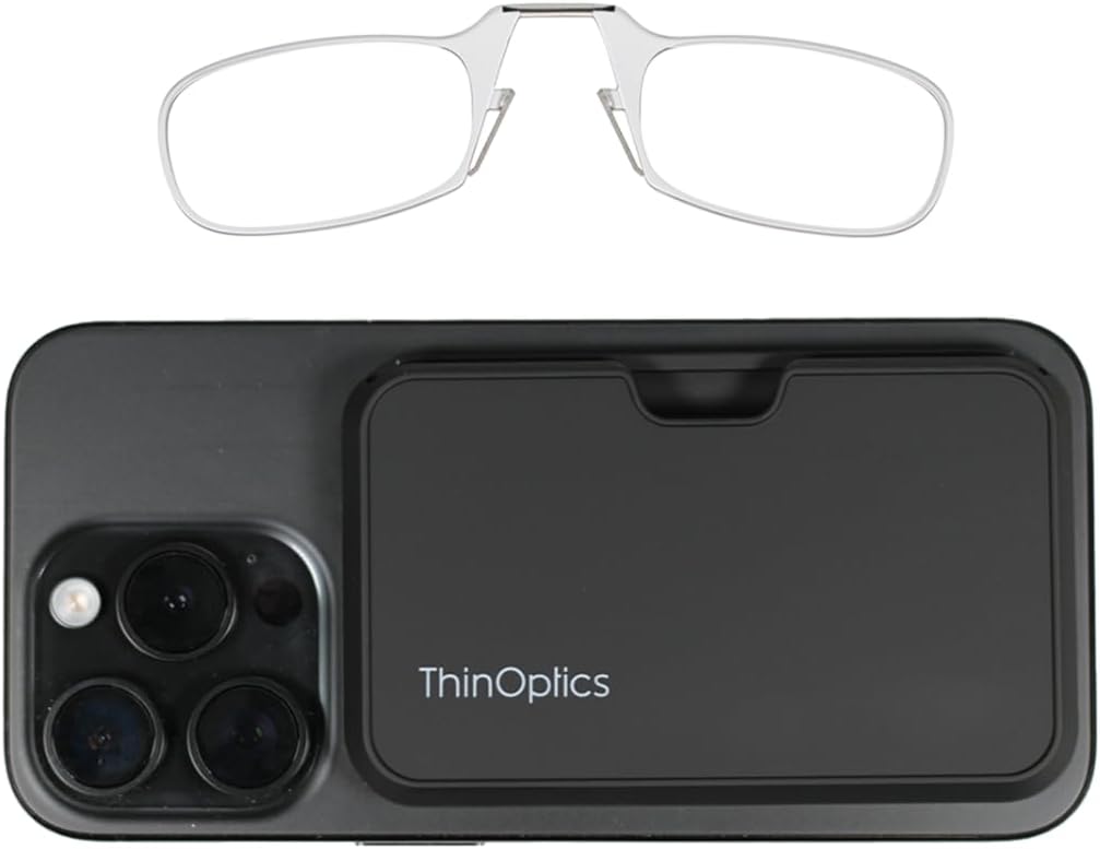 Always With You by ThinOptics Slim Reading Glasses with Case that Sticks to Your Phone - Ultra-Thin Armless Pocket Readers