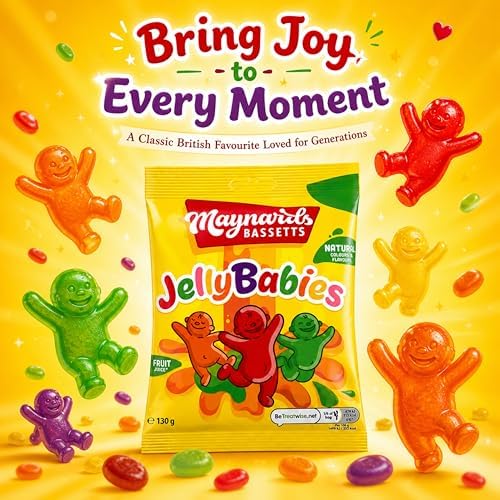 Maynards Bassetts Jelly Babies 130g (Pack of 6), Jelly Sweets