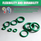 270PCS 18 Sizes AC O Ring Kit,Oil Resistant Car Rubber O Ring Assortment Kit for Sealing Car AC Compressor,Professional ACS Gasket Kits Cars Accessories with Box