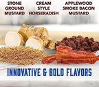 Inglehoffer Condiment Variety Pack, Stone Ground Mustard, Cream Style Horseradish and Applewood Smoked Bacon Mustard (Pack of 3)