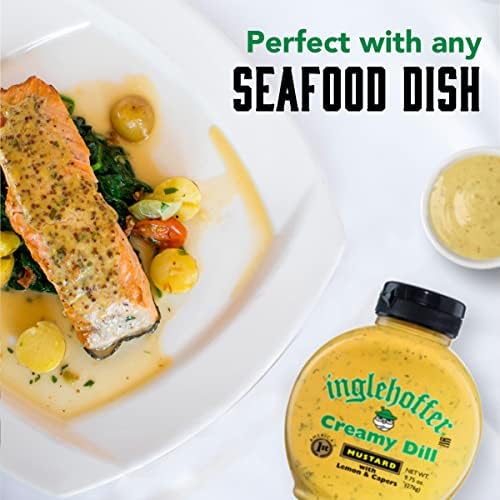 Inglehoffer Creamy Dill Mustard 9.75 oz, Savory Mustard with Dill, Lemon & Capers