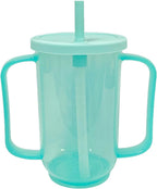 Adult Sippy Cups for Elderly 12oz Sippy Cup with 2 Handles No Spill Cups for Adults Straw Cups Dysphagia Cups for Disabled Patients