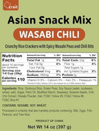 Wasabi Snack Mix – Wasabi Peas & Asian Rice Crackers – Spicy Crispy Oriental Snack Blend, Rigato Mix, Savory Party Snacks, Resealable Bag, 14 oz