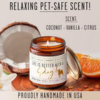 Pug Gifts for Women - 'Life is Better with a Pug' Candle, w/Vanilla, Coconut & Citrus - Infused w/Essential Oils I Pug Decor I 50Hr Burn, USA Made