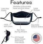 Clear Face Mask/Reusable/Non-Toxic/American Made/Latex-free/No PVC, BPA, Phthalate/Washable/See Through Window Mask