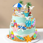 Knana 23Pcs Hawaiian Cake Topper Beach Theme Cake Decorations Surfboard Cake Topper for Summer Beach Birthday Party Supplies