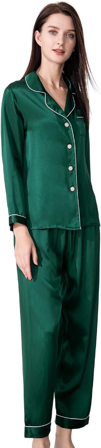 LEPTON 100% Mulberry Silk Long Sleeve Pajama Set