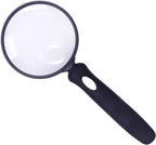 Lakei Magnifying Glass 10X Handheld Reading Magnifying Glass, 75mm Shatter Resistant Lens, Non-Slip Rubber Handle, Suitable for Elderly Reading, Natural Exploration and Science Hobby(Black)
