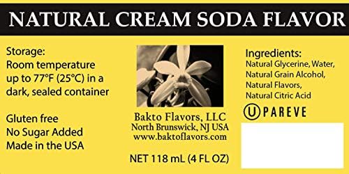 Bakto Flavors Natural Cream Soda Flavor, 4 Fluid Ounces