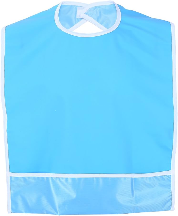 FILFEEL Mealtime Bibs Clothing Protector, Adult Bib Elder Disability Aid (Sky Blue)
