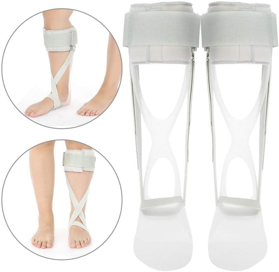 HUANGJUN Drop Orthosis Foot Drop Orthosis Adjustable Ankle Corrector with X-Shape Foot Fix Strap Ideal for Flaccid Foot Drop - Unisex, Left