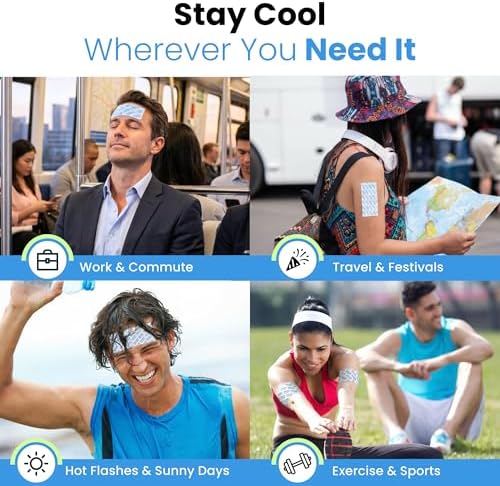 | Cooling Gel Patches for Instant Relief from Heat, Workouts, and Hot Flashes | Long-Lasting, Breathable, Hydrogel Patches for Cooling Comfort | 10 Pack