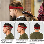 Neckline Shaving Template and Hair Trimming Guide, High-Grade Curved Silicone Headband for DIY Home Hair Trimming and Cutting,Home Haircuts Fade and Taper Guide for Clippers-(Red 1)