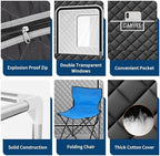 Portable Steam Sauna Tent for Home, Sauna Box Portable Explosion Zroof Zip,99 Mins Timer, 4L 1500W Steamer, Sauna Tent with 600D Encrypted Fibre, Quick Heat-Up Foldable for Home, Indoor Spa（Grey）