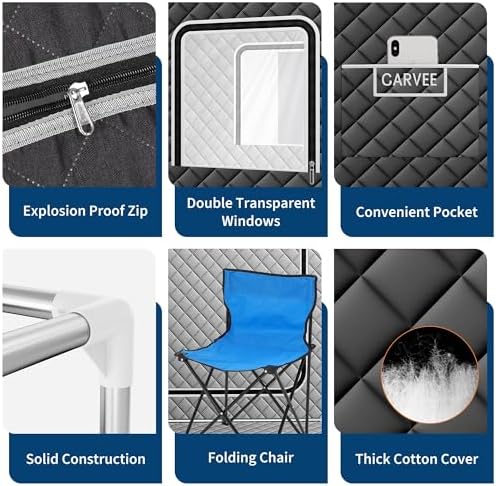 Portable Steam Sauna Tent for Home, Sauna Box Portable Explosion Zroof Zip,99 Mins Timer, 4L 1500W Steamer, Sauna Tent with 600D Encrypted Fibre, Quick Heat-Up Foldable for Home, Indoor Spa（Grey）