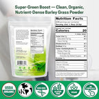Z Natural Foods Organic Barley Grass Powder - USDA Organic Whole Food Green Blend for Energy Boost, Detox & pH Balance with Amino Acids, Minerals - Antioxidant Mix for Juice, Water, Smoothies, 5 lbs
