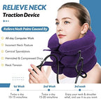 Jaximy Neck Stretcher for Neck Pain Relief, Cervical Traction Device, Neck Traction Device, Adjustable Inflatable Neck Brace & Cervical Neck Traction Device Home Use Decompression (Purple)