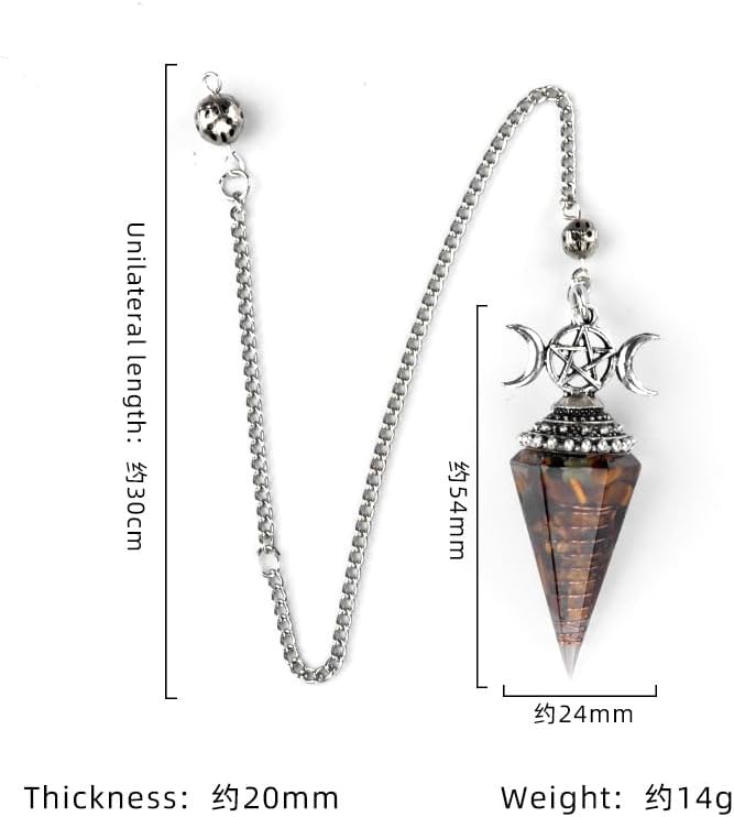 Pendulum Crystal Necklace, Natural Chakra Pendulums for Dowsing, Spiritual Pointed Crystal for Witchcraft Supplies, Divination Tools
