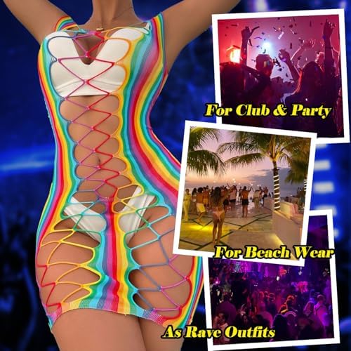 Womens Lingeries Fishnet Lingerie for Women Sexy Club Outfit Fishnet Bodycon Dress Chemise Babydoll