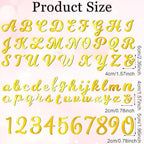 64 Pcs Acrylic Number Alphabet Cake Topper DIY Personalized Name Cupcake Toppers with A-Z Letter 0-9 Number Happy Birthday Set Suitable for Wedding, Birthday, Party Decoration (Gold)