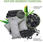 12 Pack Bamboo Air Purifying Bag, Activated Charcoal Bags Odor Absorber, Moisture Absorber, Natural Car Air Freshener, Shoe Deodorizer, Odor Eliminators For Home, Pet, Closet (6x50g, 6x150g)